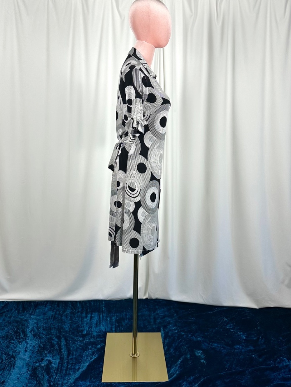 Vintage Y2K Intrigue New York Abstract Wrap Tie Dress XS/S - Picture 8 of 16